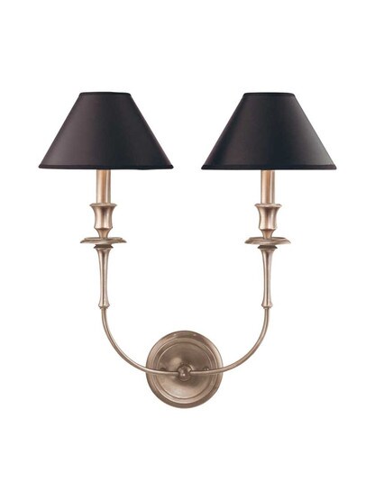 Jasper 2-Light Wall Sconce in Antique Nickel.